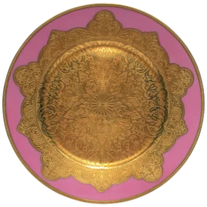 German Pink and Gold Plate or Wall Art