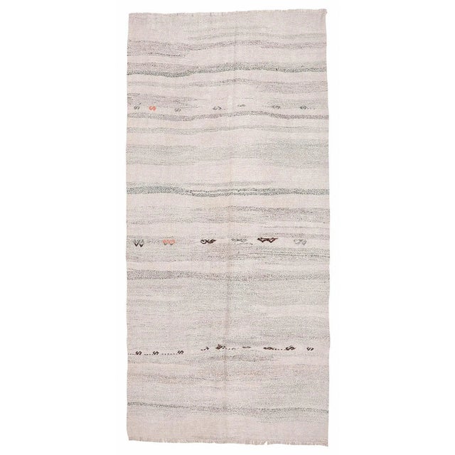 Textile Mid 20th Century Vintage Hemp Modern Kilim Rug For Sale - Image 7 of 7