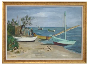 Yves Brayer, The Mouth of the Little Rhone, 1960s, Oil on Canvas