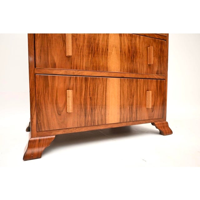 Art Deco Figured Walnut Chest of Drawers, 1930 For Sale - Image 9 of 10