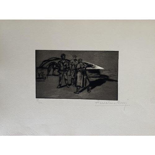"Military" 1917s is a beautiful print in etching technique, realized by Anselmo Bucci (1887-1955). Hand signed. Numbered...