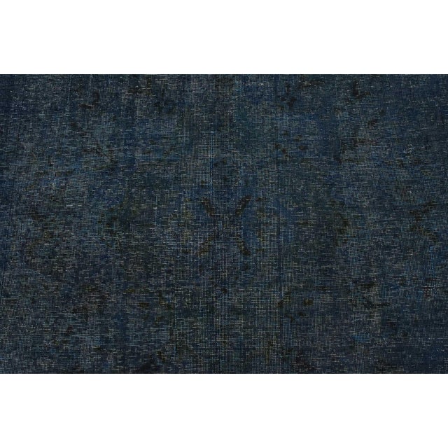 Tabriz Rug 9’4” X 12’5” Blue Wool Vintage Overdyed Hand-Knotted Carpet For Sale In Philadelphia - Image 6 of 15