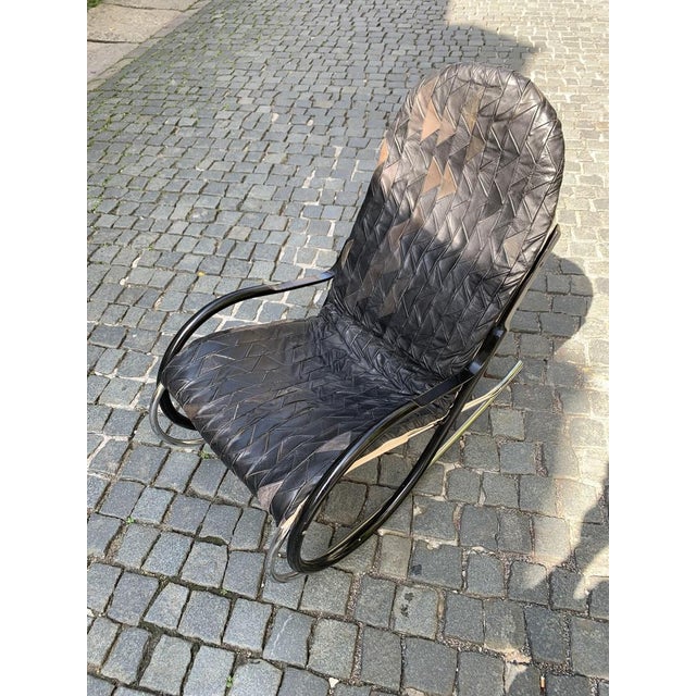 Mid-Century Nonna Patchwork Rocking Chair by Paul Tuttle for Strässle, 1980s For Sale - Image 10 of 18