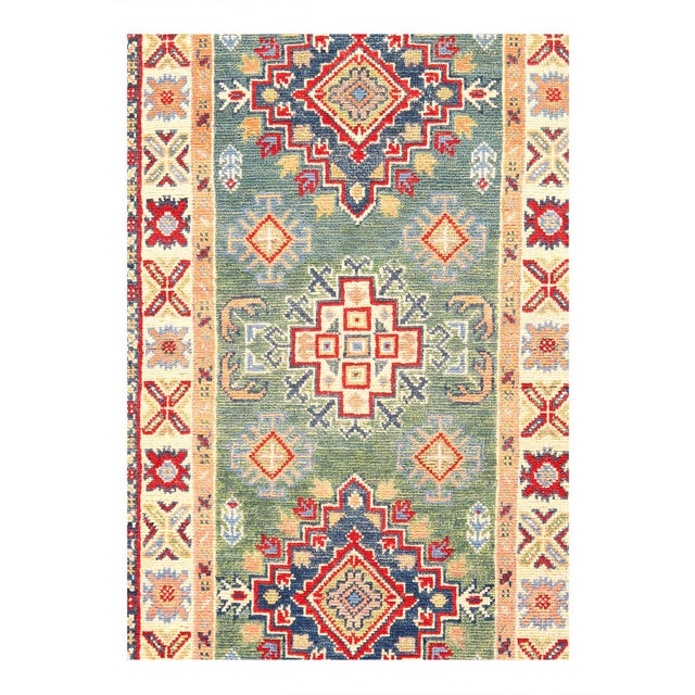 Original Kazak Rug.Handmade Hand-knotted,Very Practical for High Traffic,Hand-Spun Lamb's Wool on a Cotton Foundation...