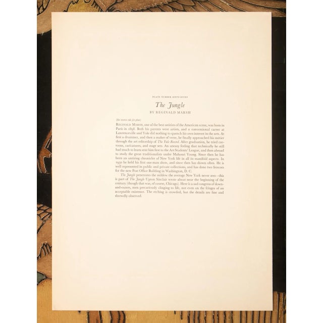 Paper 1939 After Reginald Marsh "The Jungle", First Edition Period Offset Lithograph For Sale - Image 7 of 10