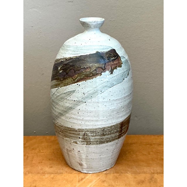 Vintage Handcrafted Abstract Ceramic Vase For Sale - Image 9 of 16