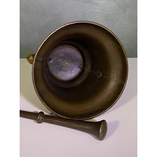 Brown Antique Decorated Bronze Mortar, 1800s For Sale - Image 8 of 15