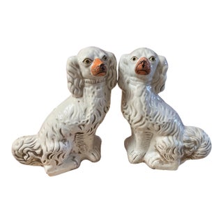 Pair of Antique Decorated Staffordshire Dogs, Circa 1860's For Sale