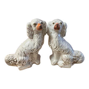 Pair of Antique Decorated Staffordshire Dogs, Circa 1860's