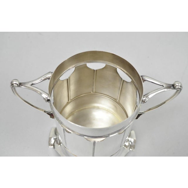 Early 20th Century Roberts and Belk Art Nouveau Silver Plated Champagne Chiller Wine Bottle Coaster For Sale - Image 5 of 13