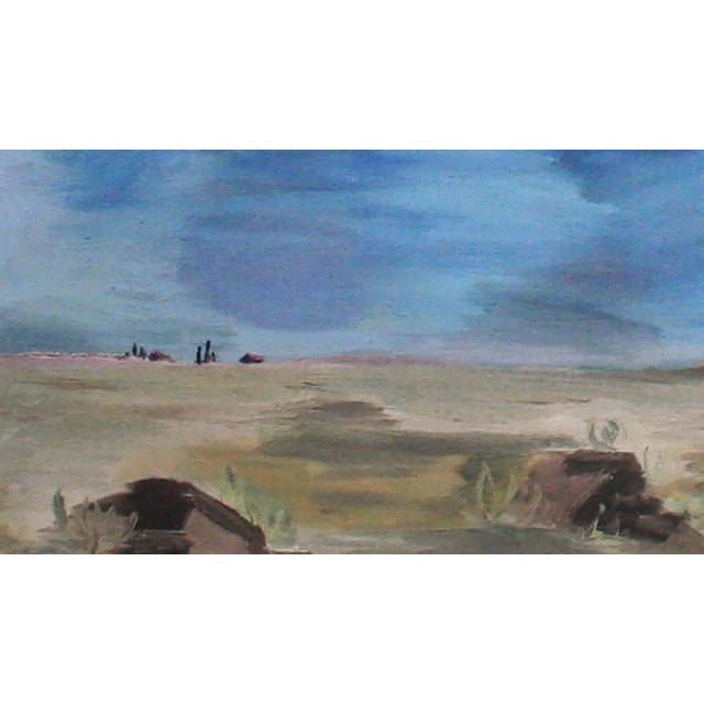 American 1970s "Blue Mountains" Desert Landscape Painting, Framed For Sale - Image 3 of 6