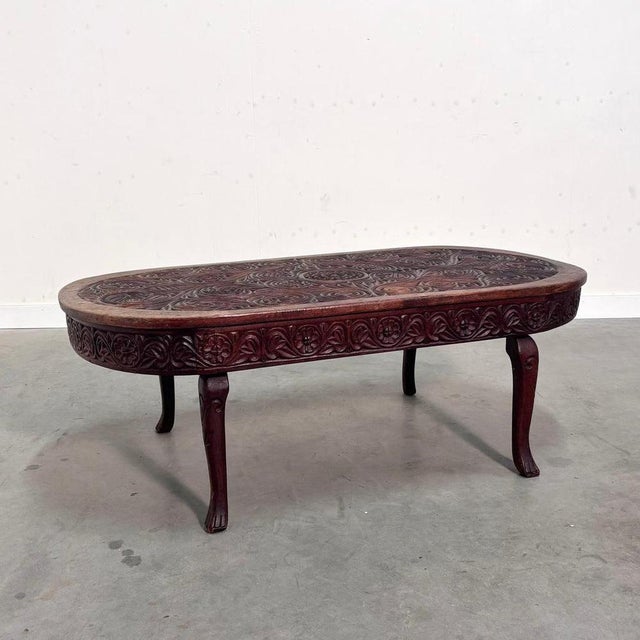 Remarks: Hand crafted Moroccan coffee table, 1970s. Table is in very good condition. Measurements: Height: 45 cm Length:...