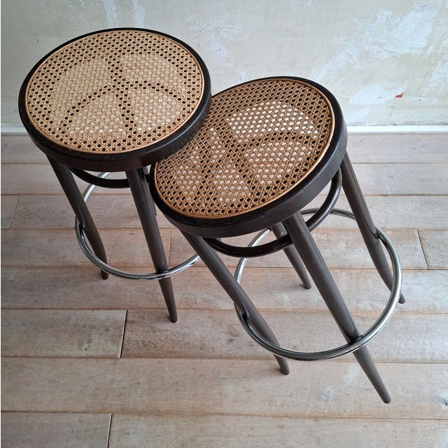 Thonet 204 RH Bar Stools from Thonet, 1970s, Set of 2 For Sale - Image 4 of 12