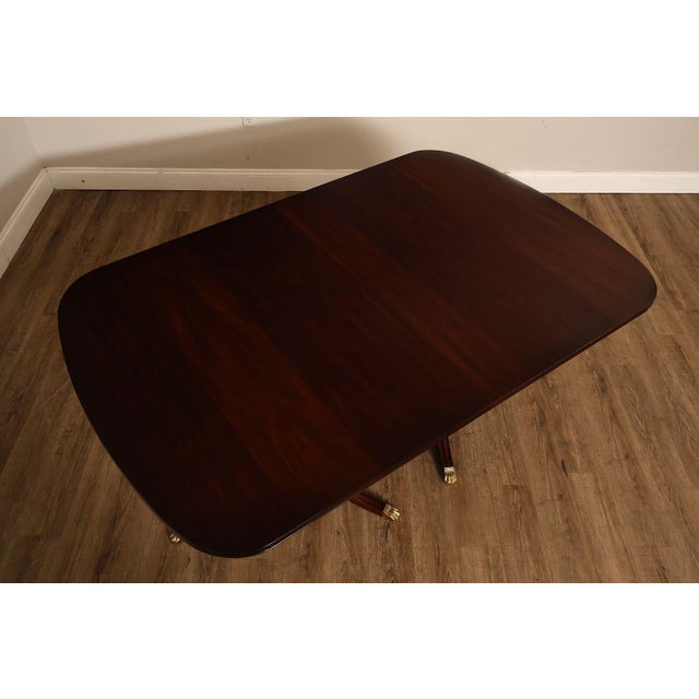 1980s Henkel Harris Double Pedestal Mahogany Dining Table For Sale - Image 5 of 18