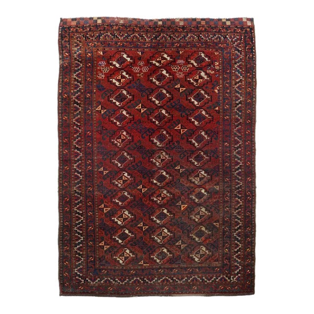 Vintage Afghan Rug 4'7'' X 6'9'' For Sale