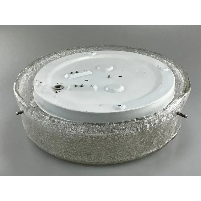 Mid-Century Modern Flush Mount in Ice Glass from Hillebrand, 1960s For Sale - Image 5 of 13