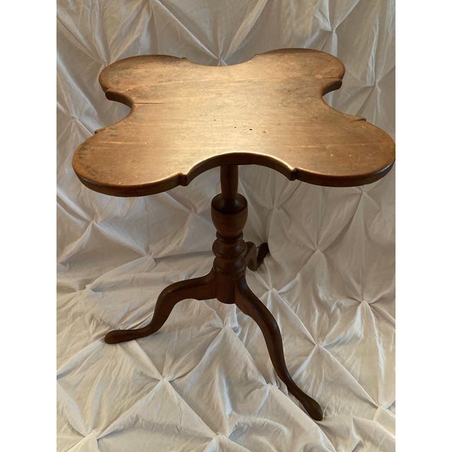 1785 American Furniture Connecticut Heritage Investment Piece American Federal Cherrywood Scallop-Top Candlestand Circa 1785 Connecticut For Sale - Image 9 of 9