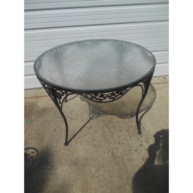 Metal Vintage 1960's Russell Woodard Wrought Iron Patio Set For Sale - Image 7 of 8