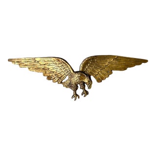 Vintage Gold Painted Metal Eagle Wall Sculpture For Sale
