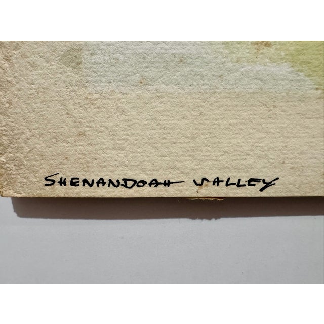 Henry Emil Salloch Original Watercolor on Paper Shenandoah Valley, Va. 1944. For Sale - Image 4 of 8