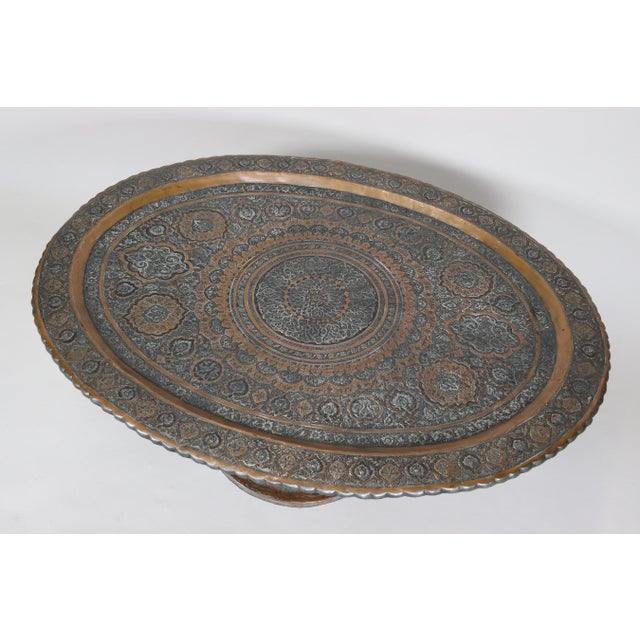 Islamic Ottoman Copper Table Tray, 1900s For Sale - Image 6 of 18