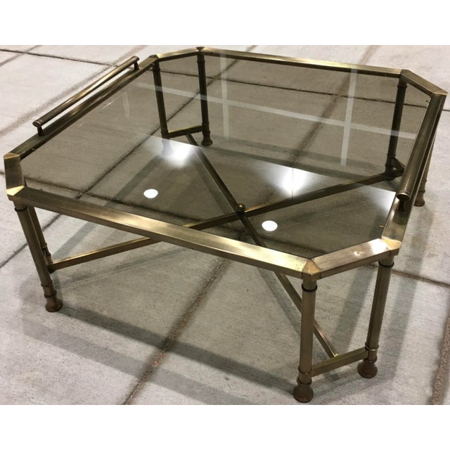 Mastercraft Brass & Glass Coffee Table After Jansen For Sale In Denver - Image 6 of 13