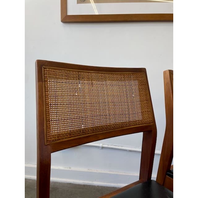 Mid Century Walnut and Cane Dining Set For Sale - Image 11 of 16