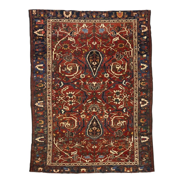Fine Antique Persian Bakhtiari Rug 4'9" X 6’4" For Sale