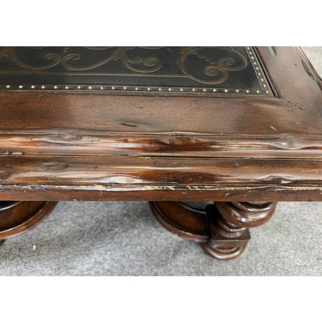 Bernhardt Coffee Table With Decorated Top and Wooden Base For Sale - Image 12 of 14