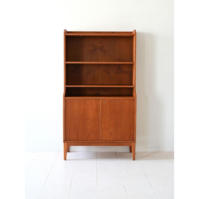 Scandinavian Teak Bookcase with Hinged Doors, 1950s For Sale - Image 10 of 10