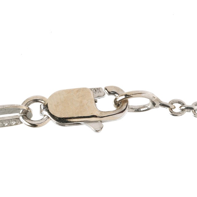 2.2ctw Diamond Cluster Station Necklace, 14k White Gold, Length 17 In For Sale - Image 4 of 6