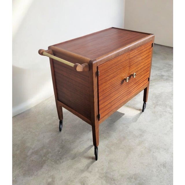 Art Deco Rolling Serving Cart with Removable Tray, 1930 For Sale - Image 12 of 18