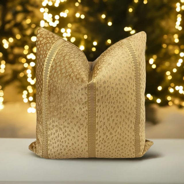 Contemporary Luxury Gold Antelope Velvet Down Pillow For Sale - Image 3 of 4