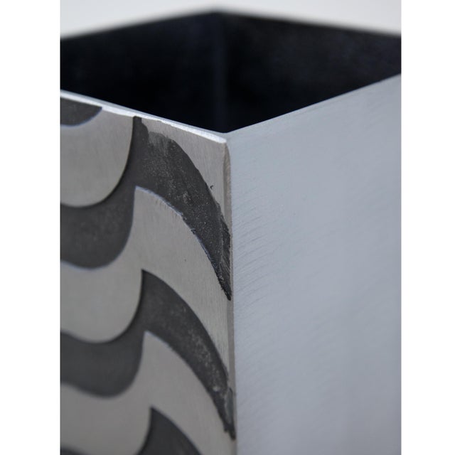 Metal 1970s Modernist Tall Vase by Artist Lorenzo Burchiellaro For Sale - Image 7 of 9