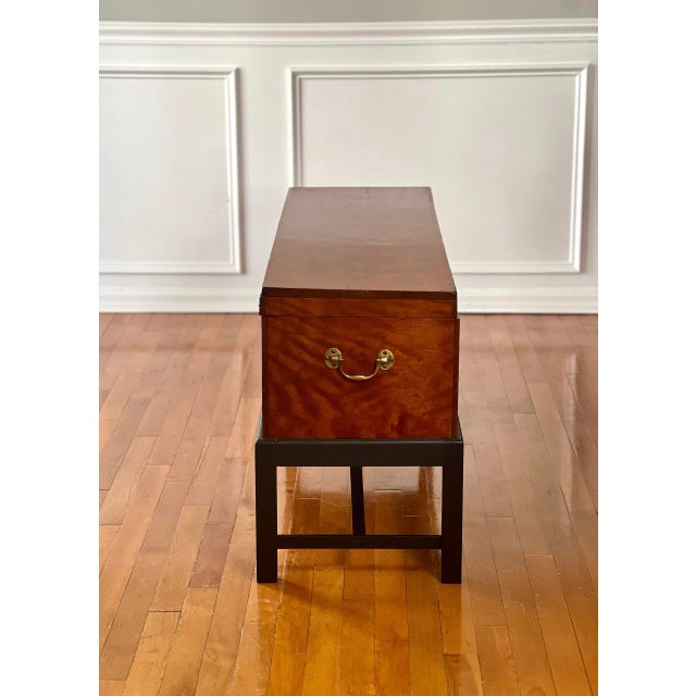 Early 20th Century Large English Walnut Storage Chest Trunk on Stand For Sale - Image 4 of 12