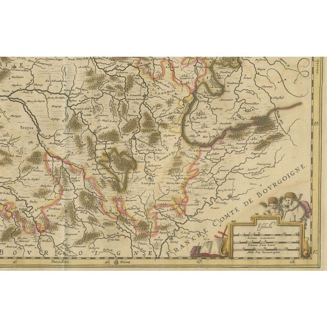 Hand-Colored Map of Champagne and Brie by Frederik De Wit, 1688 For Sale - Image 3 of 7