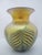 Lundberg Studios Moire Fern Heart Pulled Feather Iridescent Gold Art Glass Vase For Sale In Portland, OR - Image 6 of 13
