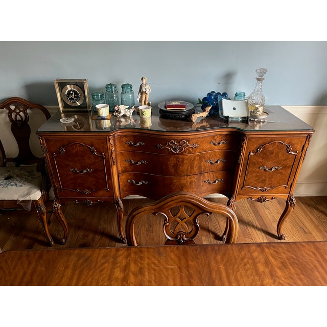 Early 20th Century Beautiful French Provincial Style Burl Wood Large and Medium Buffet Tables For Sale - Image 5 of 7