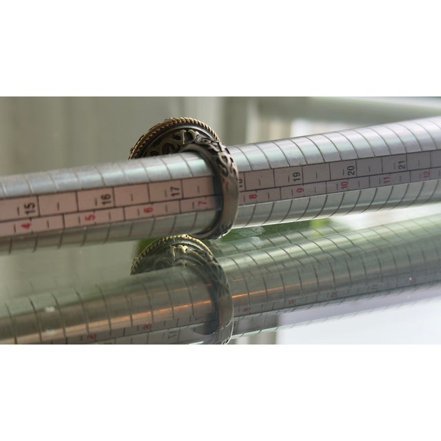 Vintage Medallion-Style Cocktail Ring With Clear Faceted Stone, 1990s, Size 7.5 For Sale - Image 11 of 11