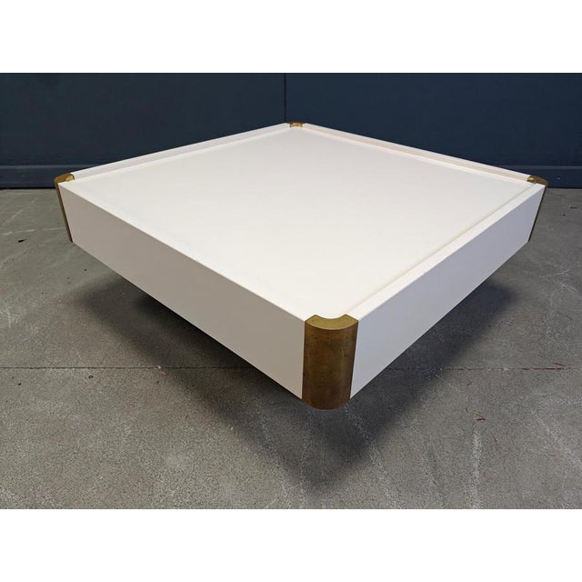 Gold Vintage Coffee Table attributed to Cidue, 1970s For Sale - Image 8 of 9