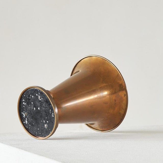 Wood Art Deco Vase in Copper and Wood, 1930s For Sale - Image 7 of 8