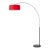1960s 92-Inch Mid Century 1-Light 1960s Floor Lamps - Modern Arc Lamp, Satin Nickel, Black Marble Base, Crimson Red Linen Shade For Sale