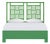 Finn Standard Bed Queen - Bright Green For Sale