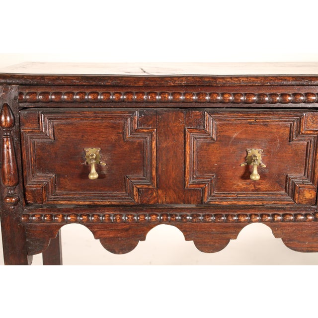 Brown Antique English Jacobean Style Oak Sideboard For Sale - Image 8 of 11