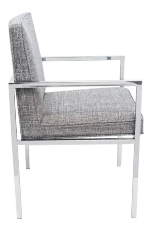 Mid-Century Modern Desk Chair in Chrome and Heather Blue by Milo Baughman, C. 1970's