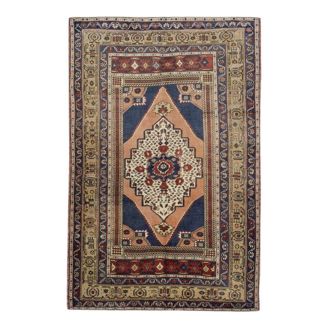 Vintage Turkish Rug 4'4" x 6'9" For Sale