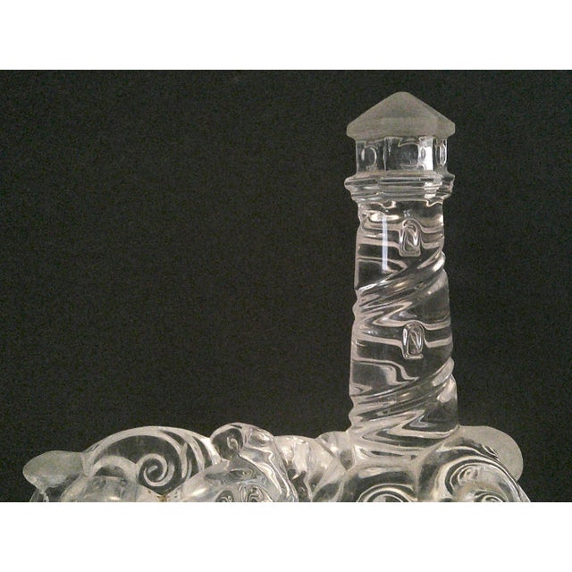 Coastal Vintage Lenox Crystal Lighthouse Votive Candle Holder Retired For Sale - Image 3 of 10