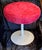 Vintage Stool with White Metal Frame and Pink Seat Cover, 1970s, in Good conditions. Designed 1970 to 1979