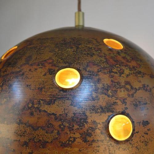 Copper and Amber Glass Pendant Lamps by Nanny Still for Raak, 1960s, Set of 2 For Sale - Image 9 of 12
