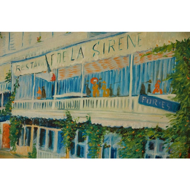 Large Impressionist Oil Painting of a French Street Scene For Sale - Image 12 of 13